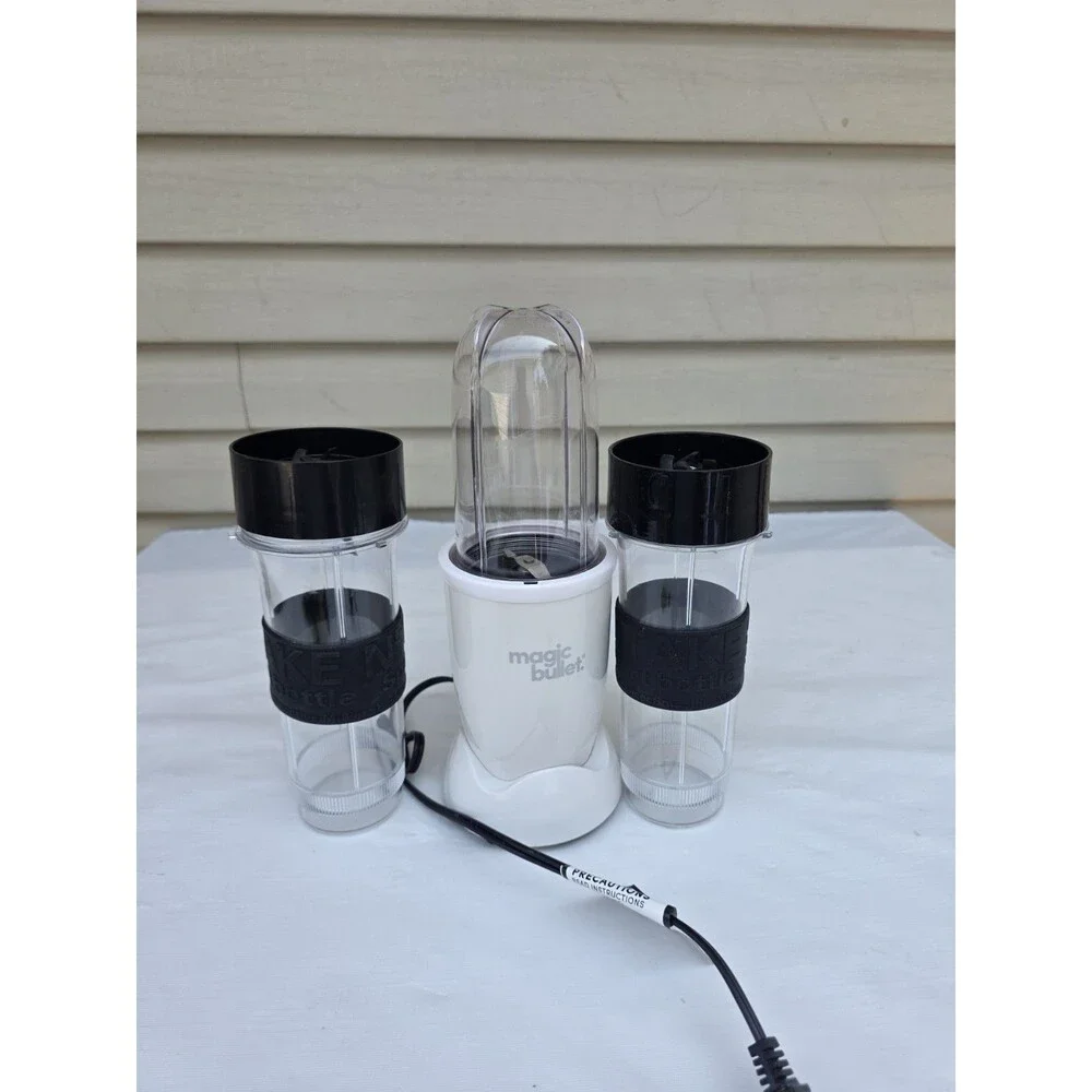 Magic Bullet MB1001B White Personal Blender 250W Base w/ 2Cups No Lid